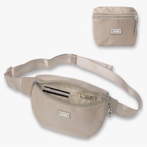 -Stylish The Foldie Tan Crossbody Fanny Pack AS IS
